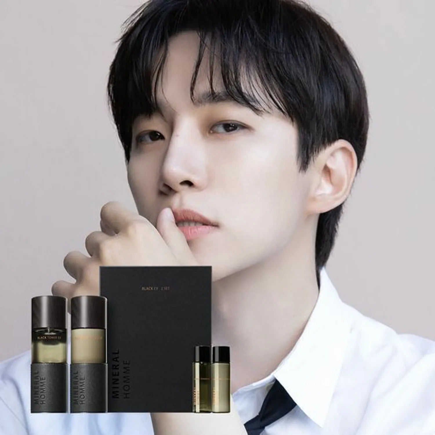 THE SAEM Mineral Homme Black EX 2P Set (Toner 130ml+Emulsion 130ml)