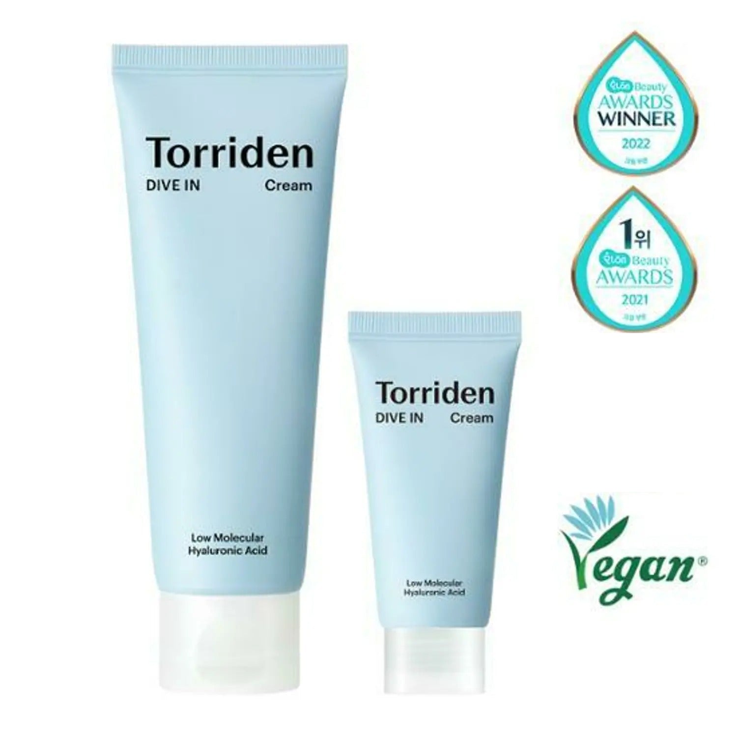 Torriden Dive-In Cream Low Molecular Hyaluronic Acid with Sh-EGF 80mL Special Set (Special Gift: 20mL)