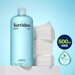 [OY Exclusive] Torriden Dive In Low Molecular Hyaluronic Acid Toner 500mL Special Set (+Cotton Pad 60P)