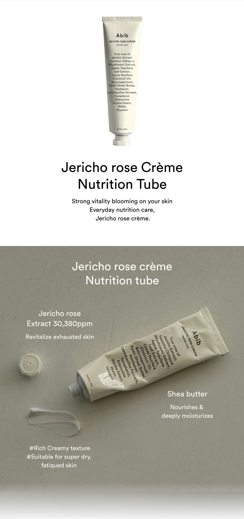 Abib Jericho Rose Cream Nutrition Tube 75mL + 30mL Special Set