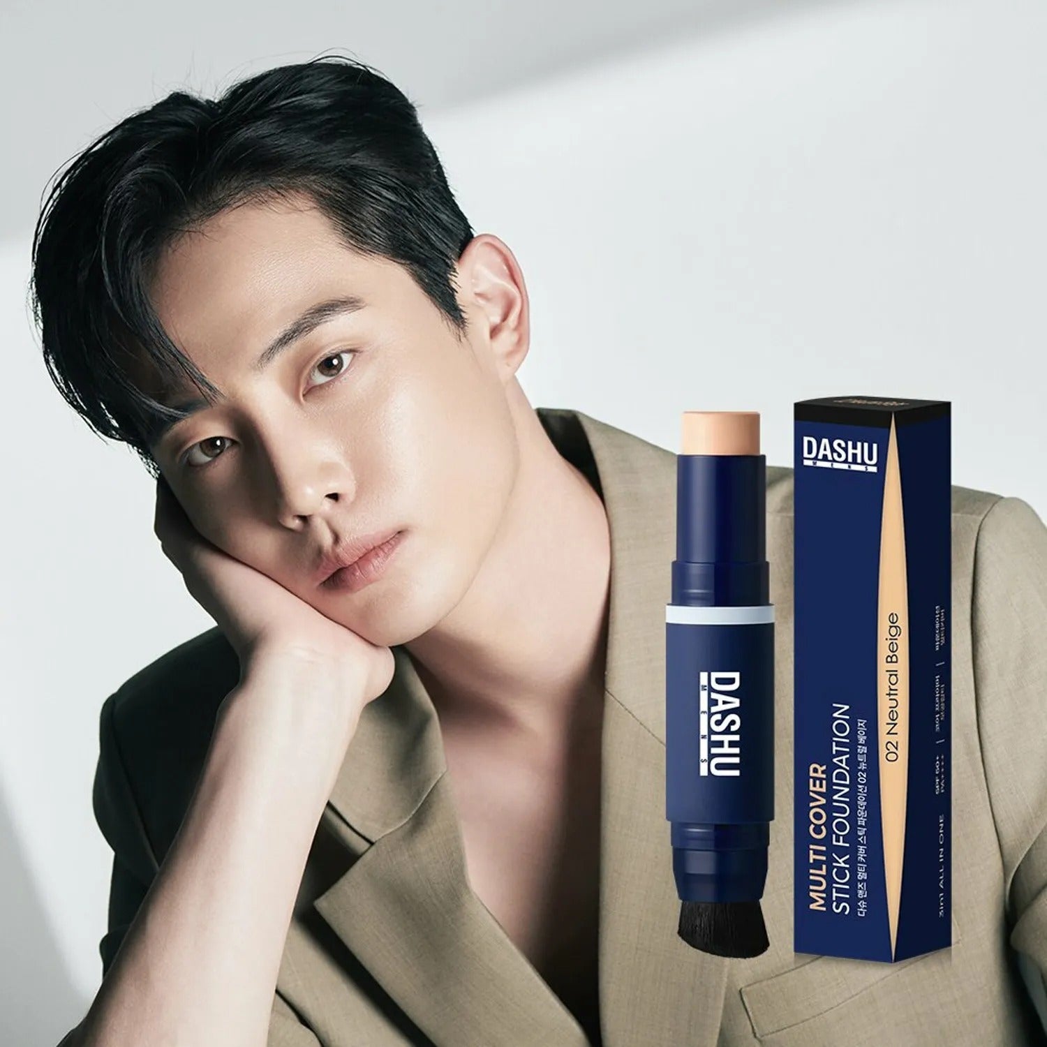 DASHU Men’s Cover Stick Foundation #02 Neutral Beige
