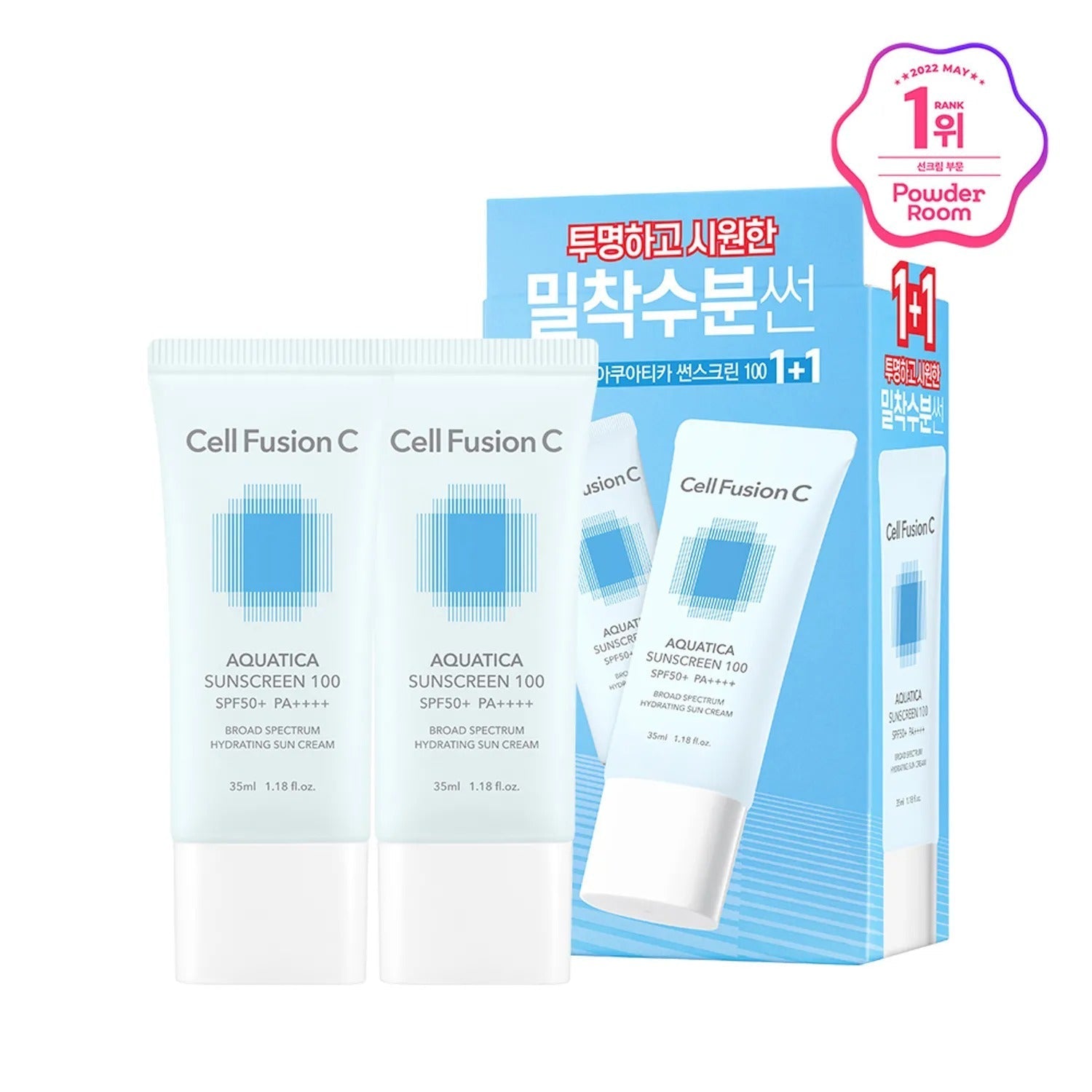 Cell Fusion C Aquatica Sunscreen 100 1+1 Twin Pack SPF 50+/PA++++ (35ml + 35ml)