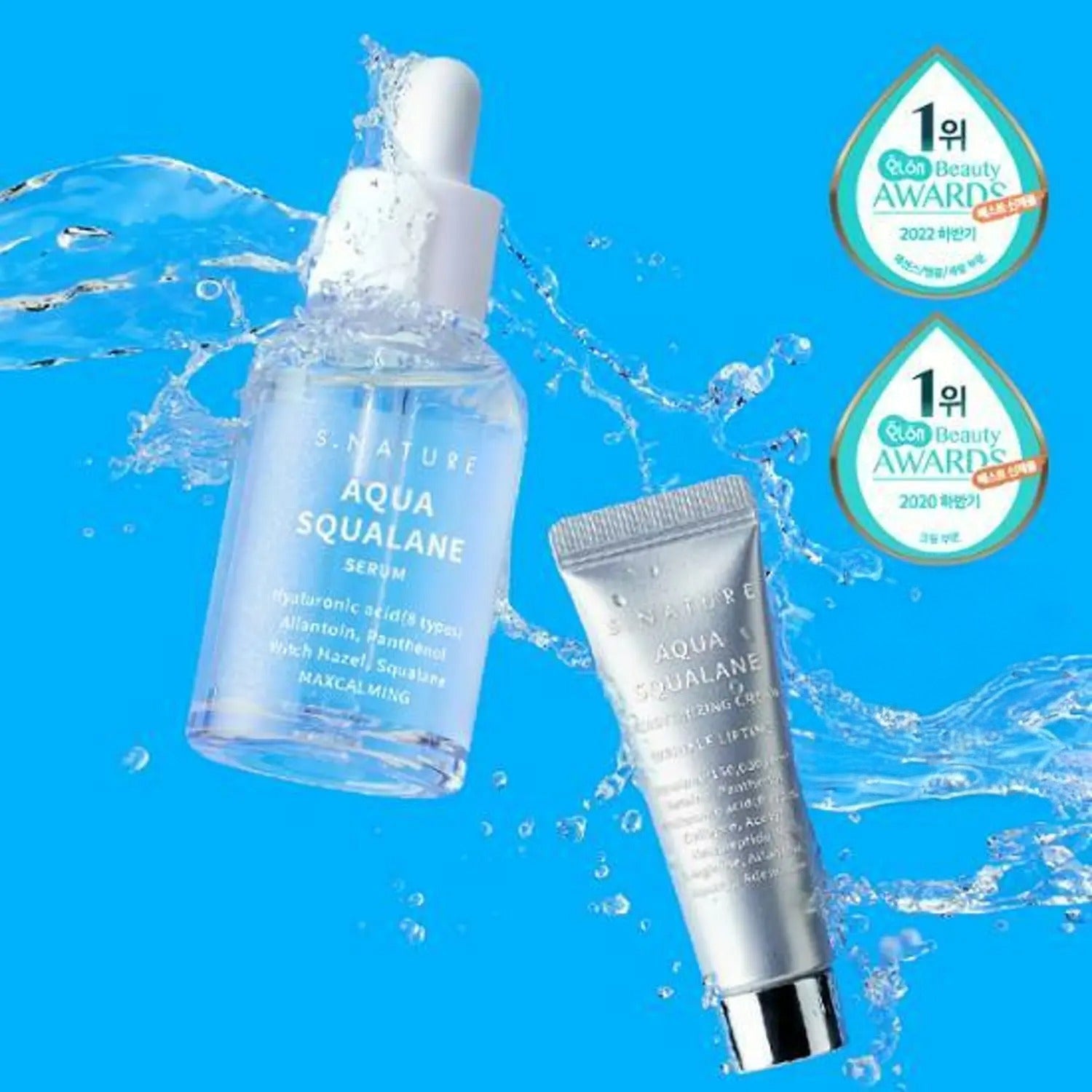 S.NATURE Aqua Squalane Serum 50mL (+50mL Refill + Moisturizing Cream 10mL)