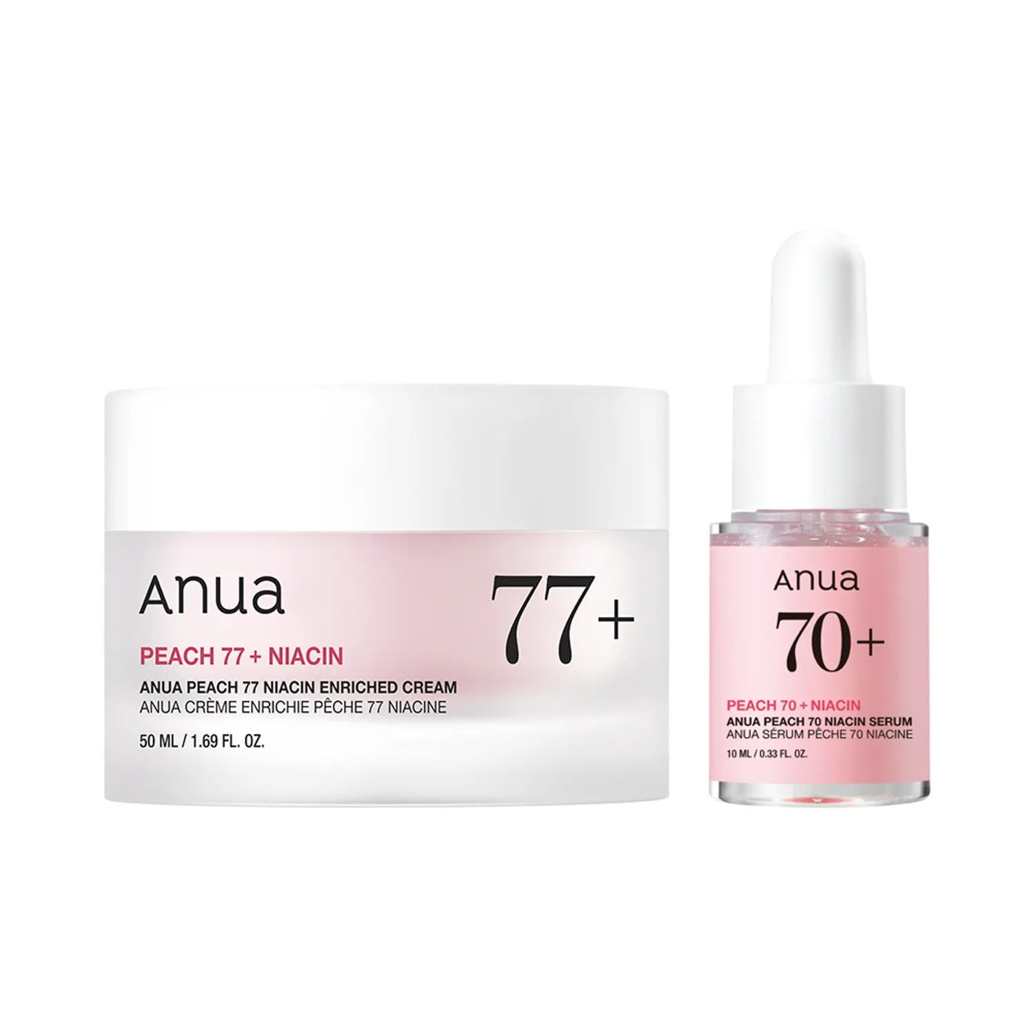 Anua Peach 77 Niacin Enriched Cream 50ml set (+Serum 10ml)