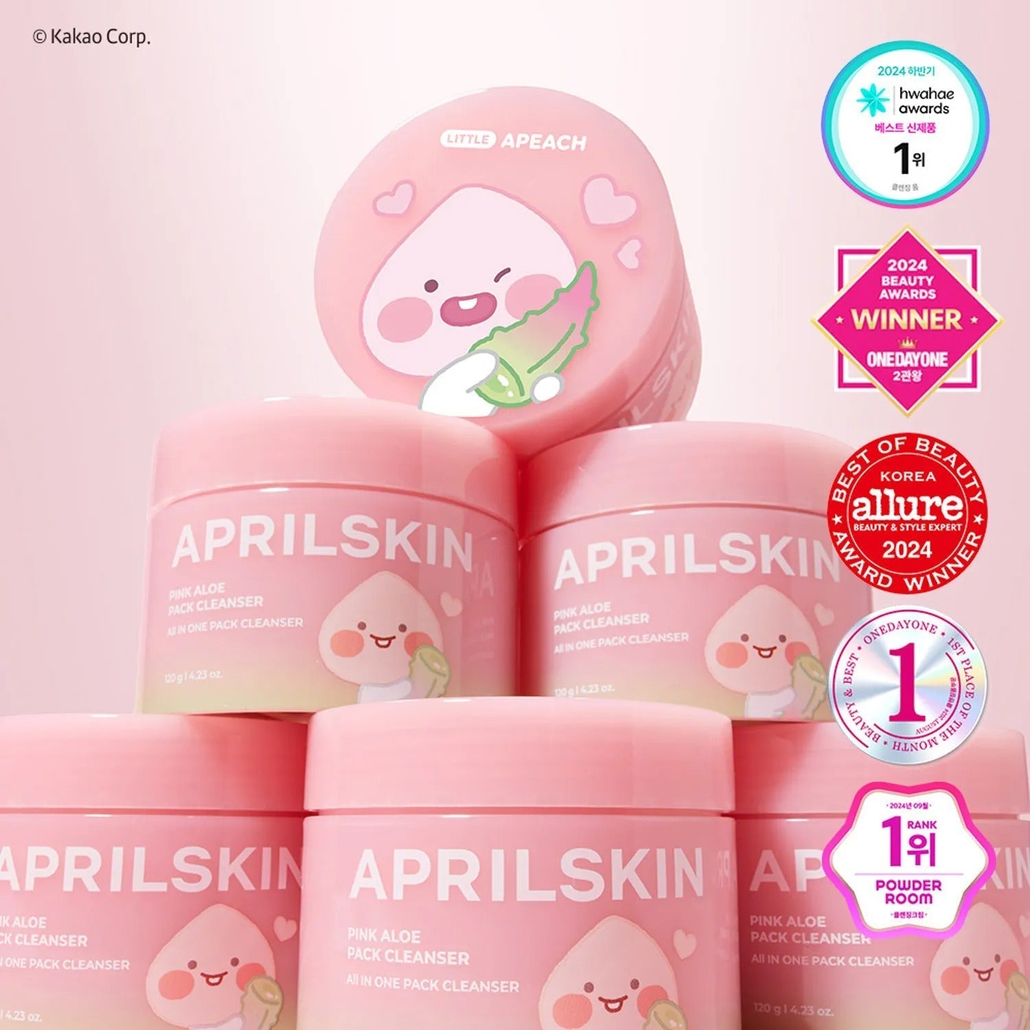 [Little Apeach EDITION] April Skin Pink Aloe Pack Cleanser 120g Set