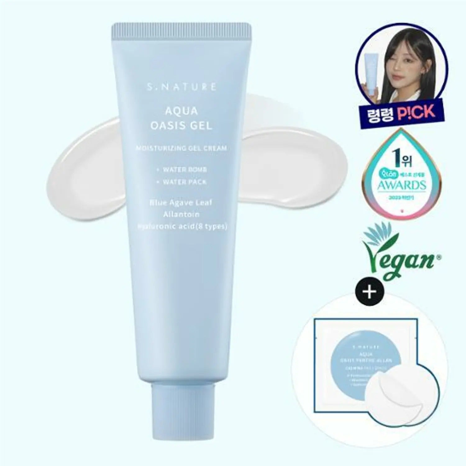 S.NATURE Aqua Oasis Gel Moisturizing Gel Cream 90mL Special Set (+Calming Pad 2P)