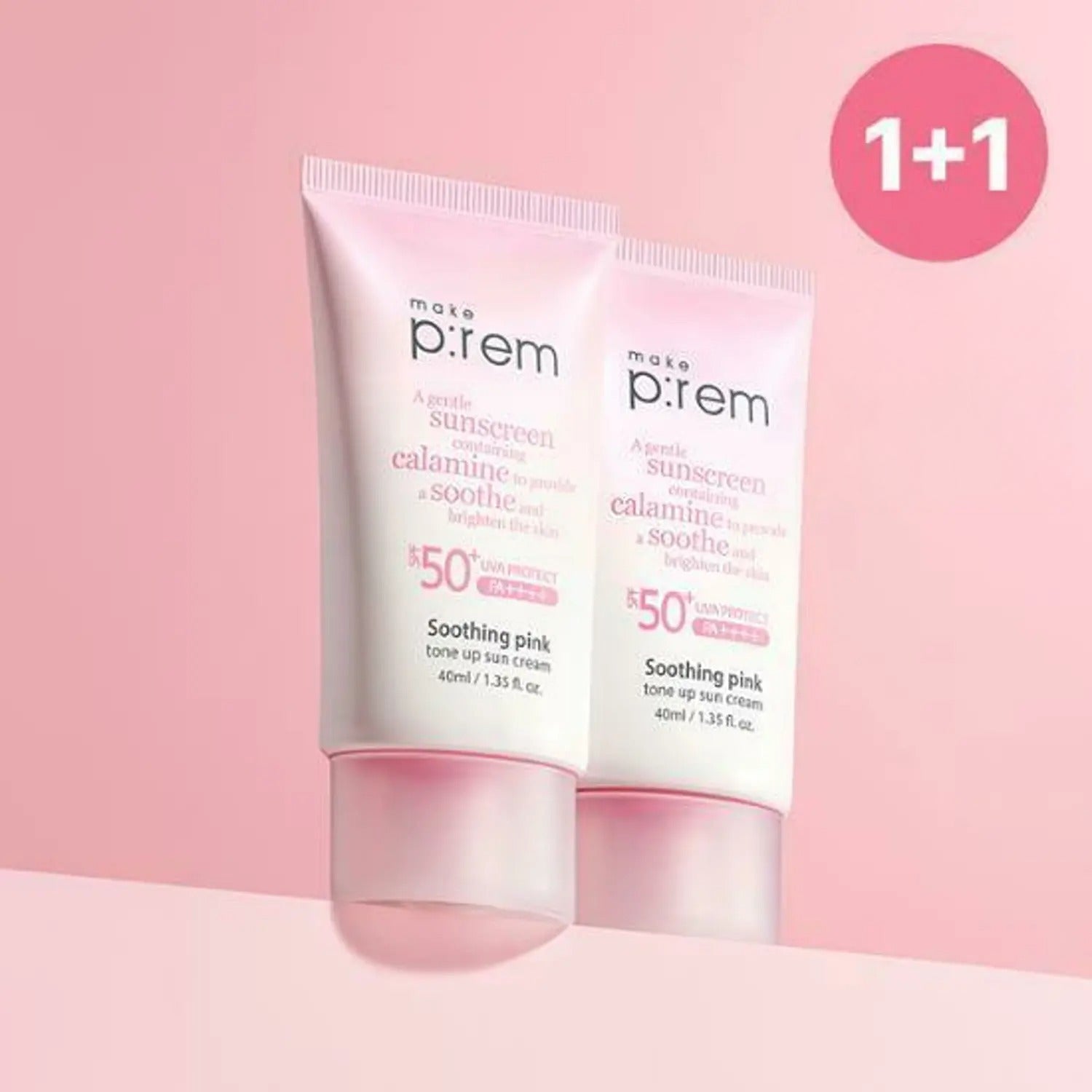 makeprem Soothing Pink Tone Up Sun Cream 40mL 1+1 Special Set