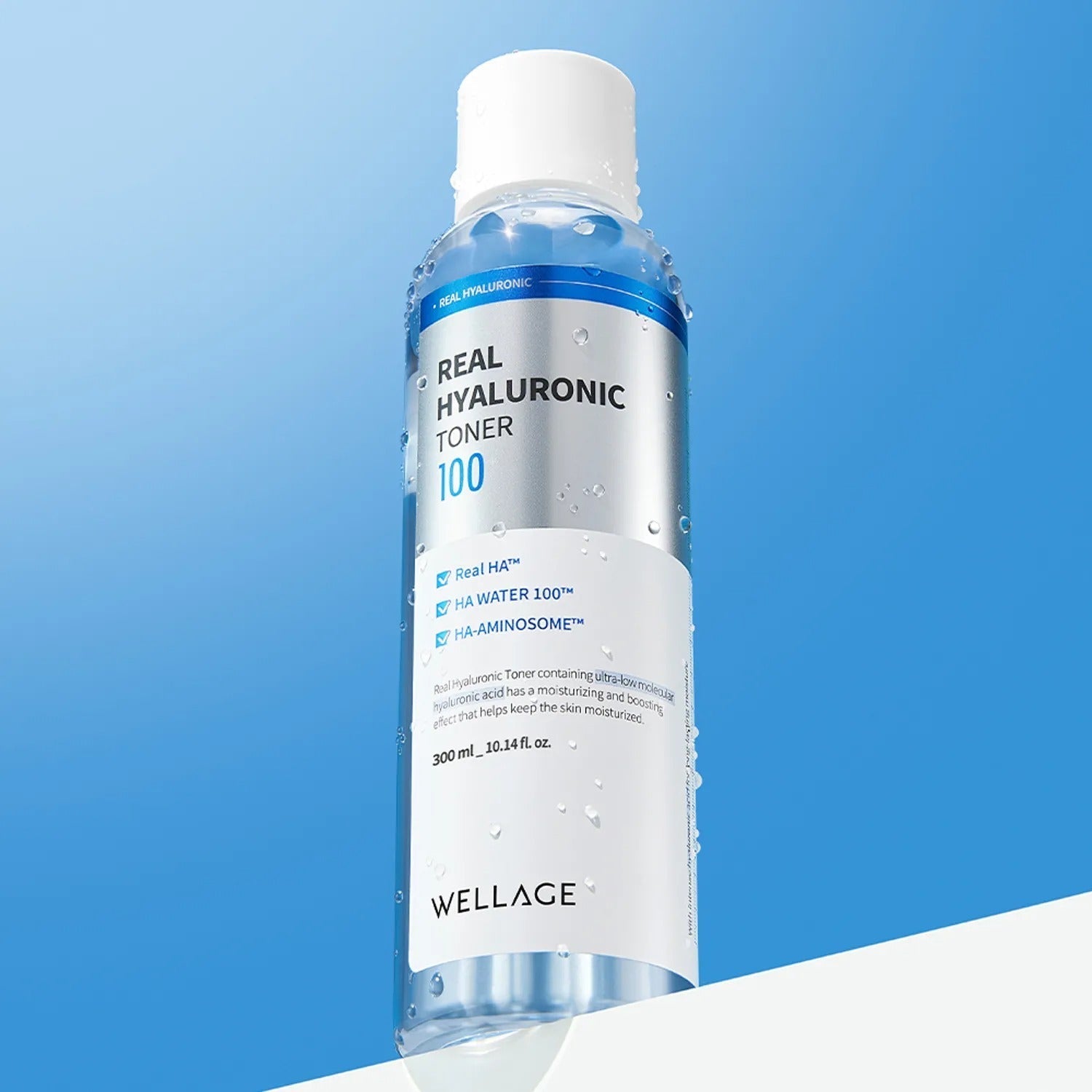 WELLAGE Real Hyaluronic 100 Toner 300mL Special Set (+Cotton Pad 60P)
