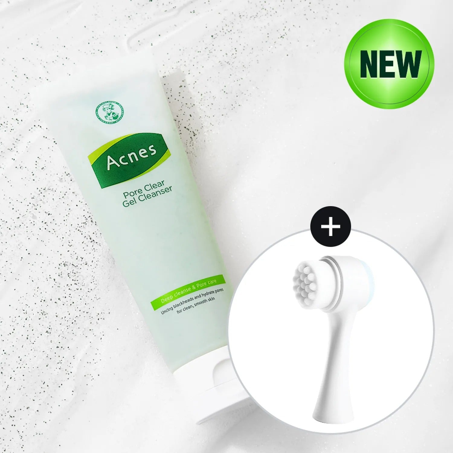 Acnes Pore Clear Gel Cleanser 125ml Set (+Cleansing Brush)