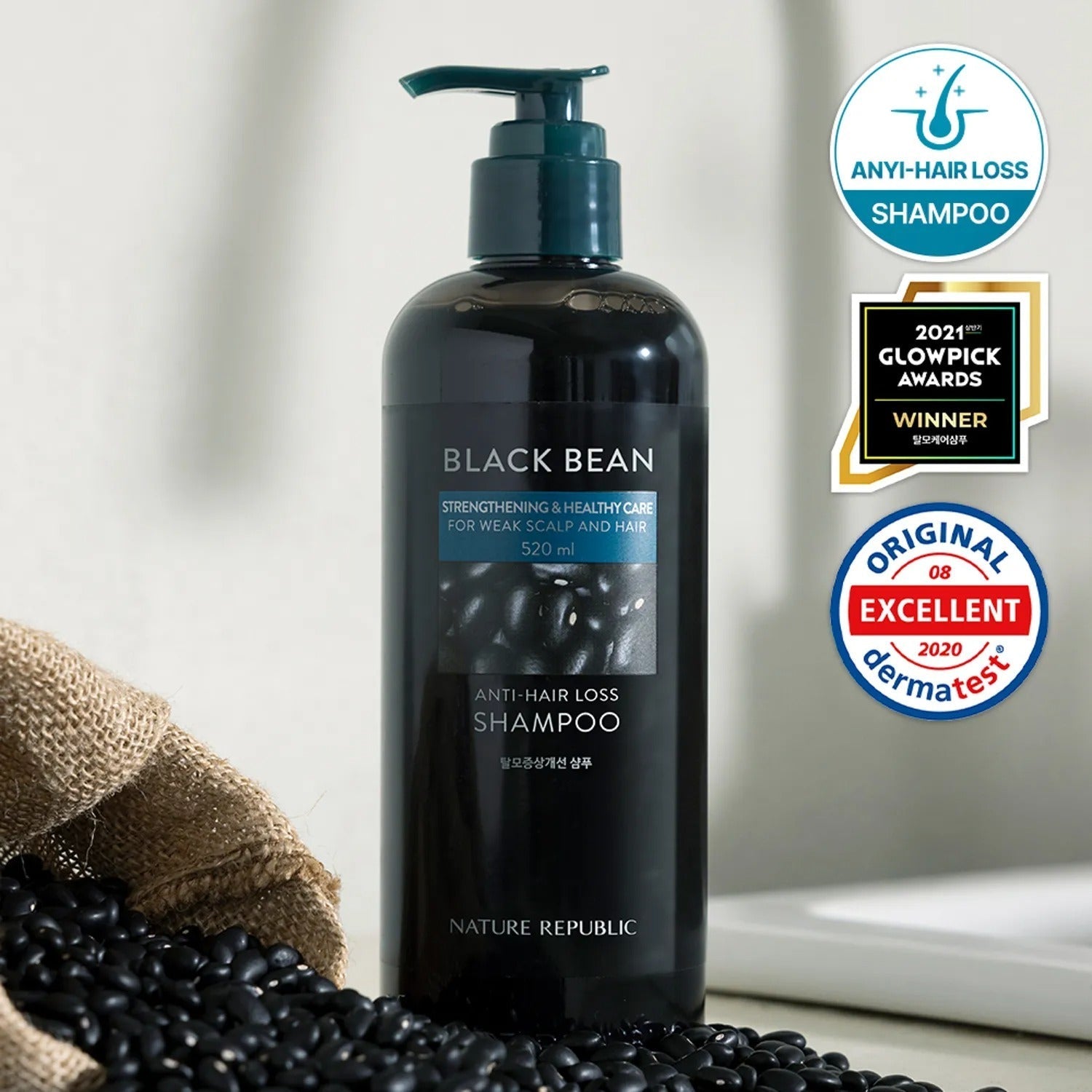 NATURE REPUBLIC Black Bean Anti-Hair Loss Shampoo 520mL