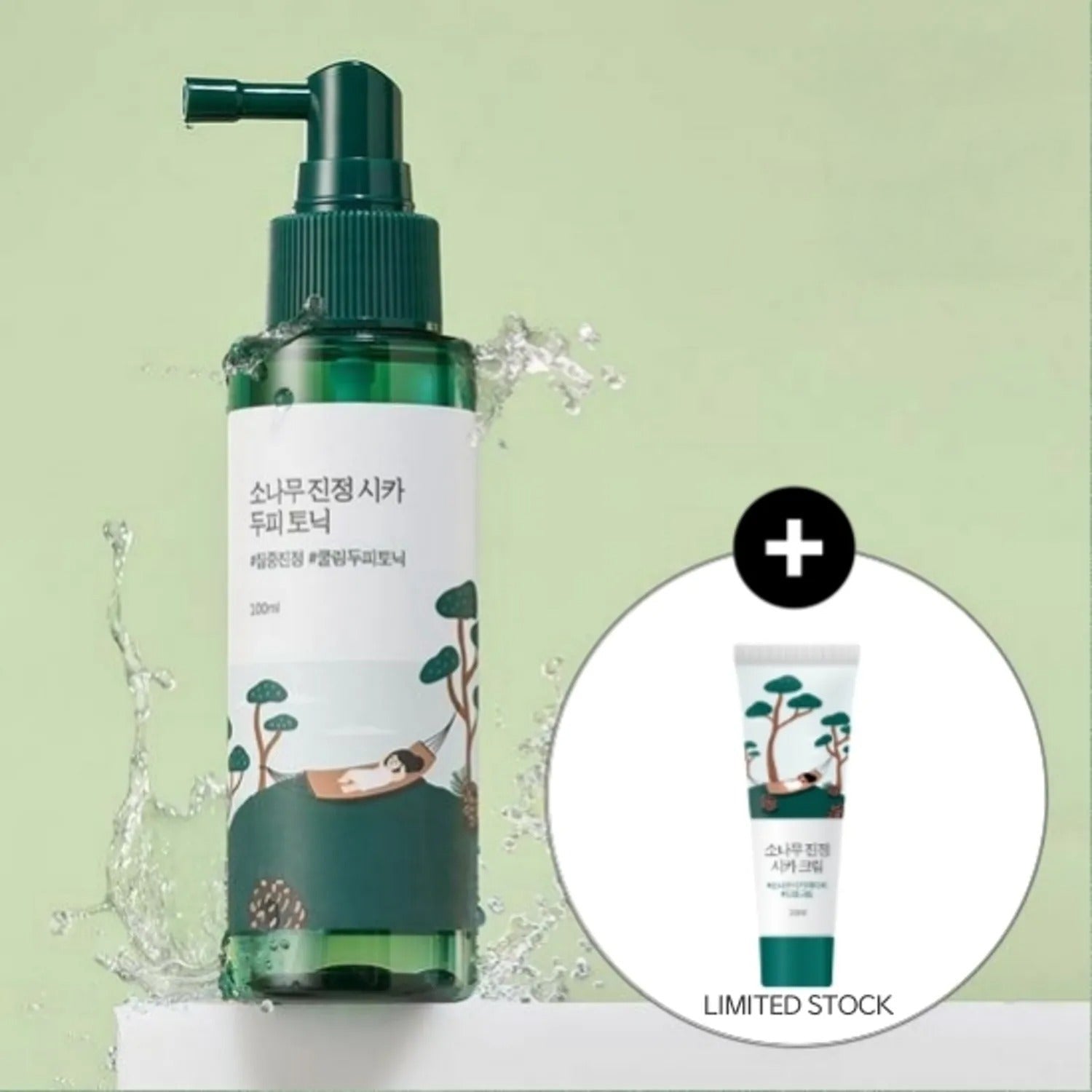 ROUND LAB Pine Calming Cica Scalp Tonic 100ml Set (+Shampoo 50ml)