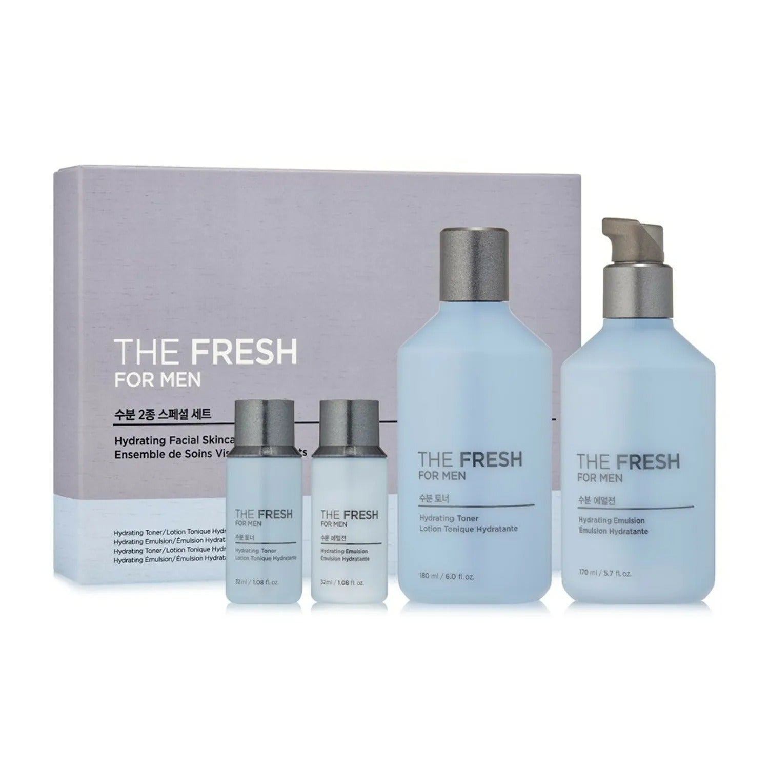 THE FACE SHOP The Black Bomb Set (Toner 140ml+Emulsion 130ml+Toner 32ml+Emulsion 32ml)