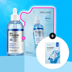 WELLAGE Real Hyaluronic Blue 100 Ampoule 100ml Refill Set (+Mask Sheet 1ea)