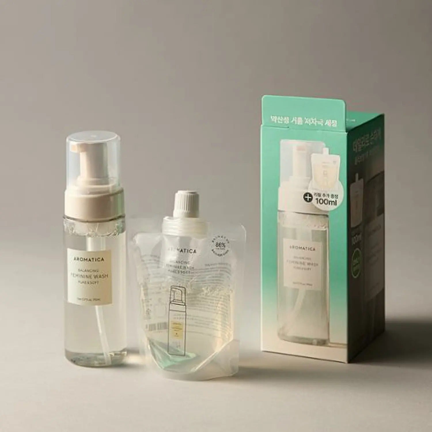 AROMATICA Pure & Soft Feminine Wash 170ml Set (+Refill 100ml)
