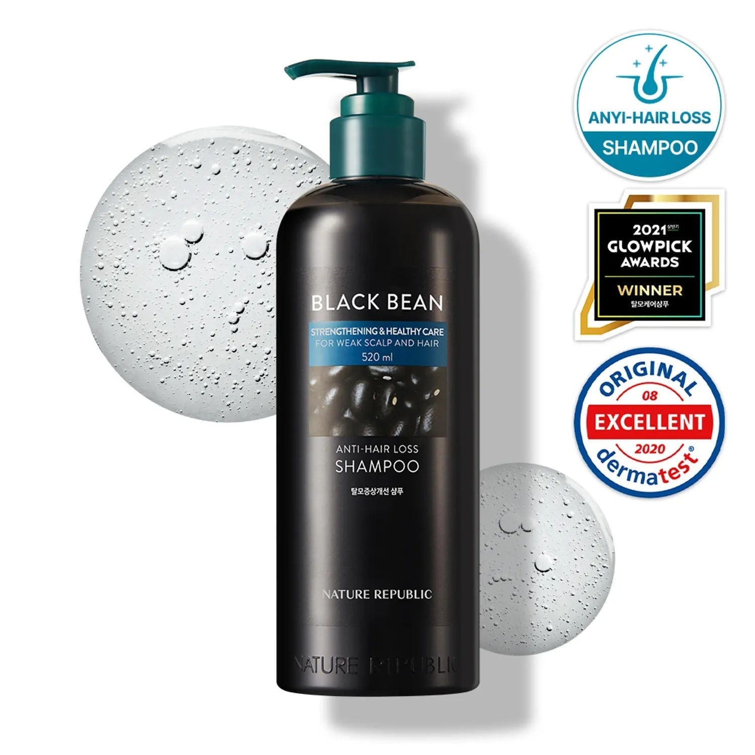 NATURE REPUBLIC Black Bean Anti-Hair Loss Shampoo 520mL
