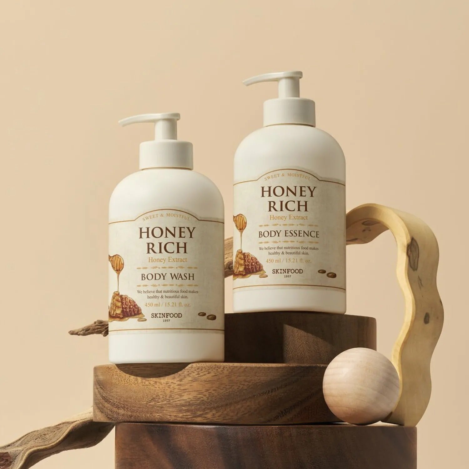 [NEW] SKINFOOD Honey Rich Body Wash / Lotion 450mL