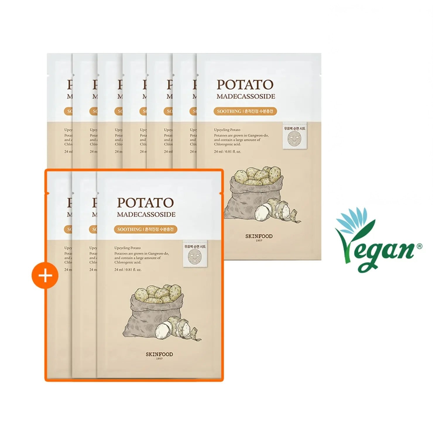 SKINFOOD Potato Madecassoside Mask Sheet 7ea Set (+3ea)