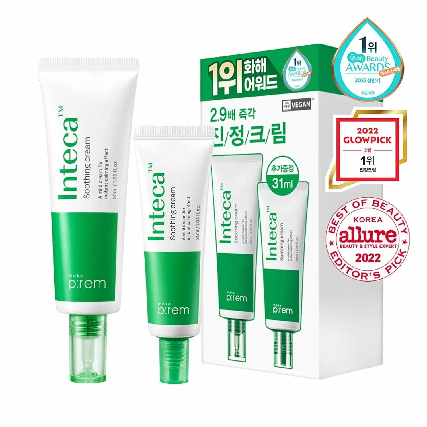 makeprem Inteca Soothing Cream Special Set (50mL+31mL)