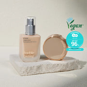 Etude Double Lasting Vegan Cover Foundation 17C Light Vanilla Set (+Brush)