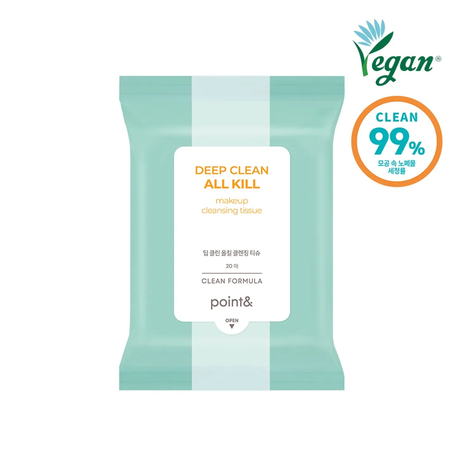 Point& Deep Clean All Kill Make-up Cleansing Tissue 20P
