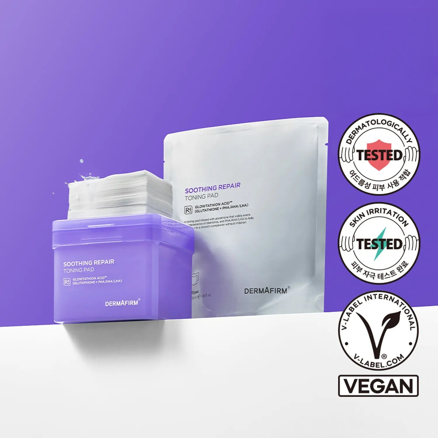 DERMAFIRM Soothing Repair Toning Pad R4 70P Set (+Refill 70P)