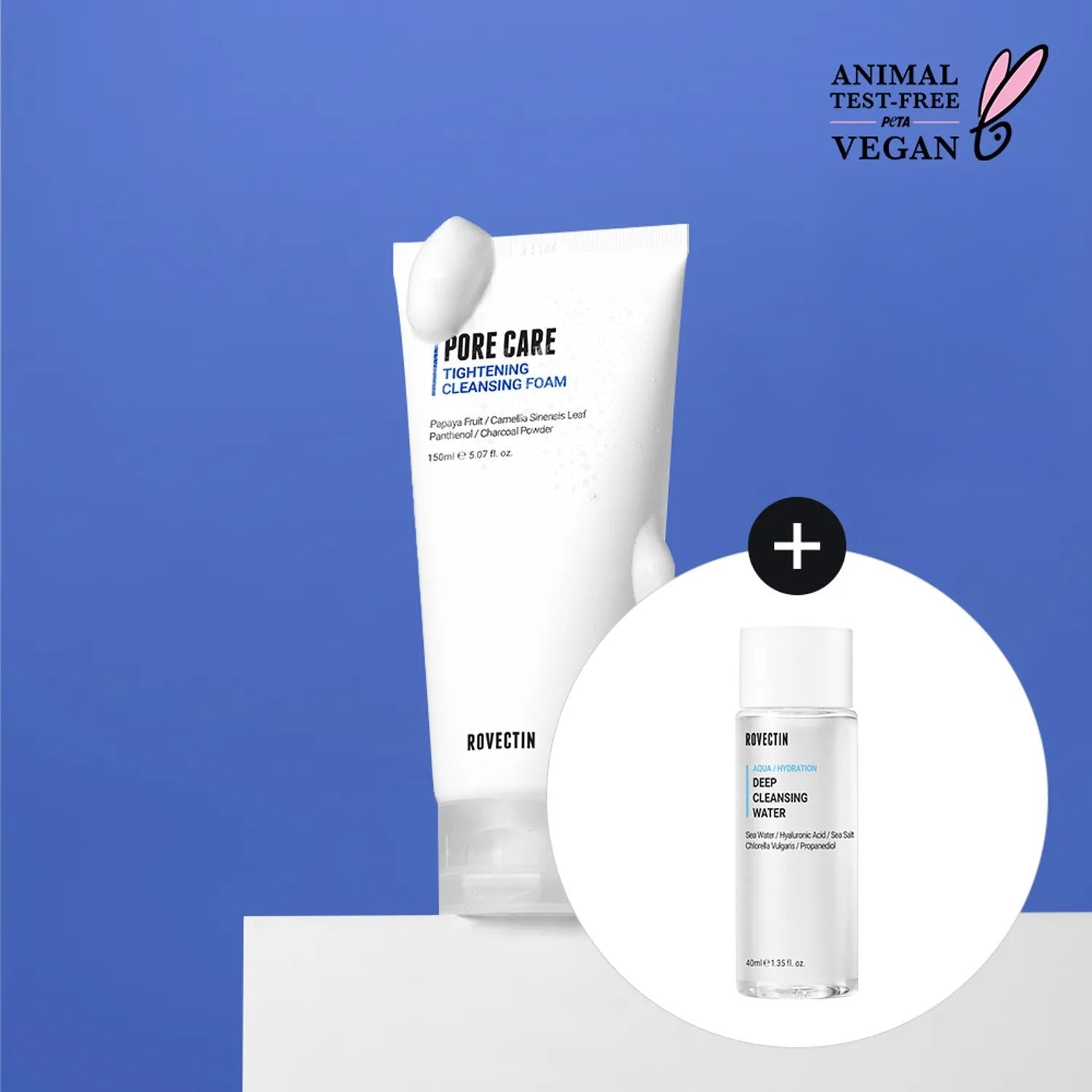 ROVECTIN Pore Care Tightening Cleansing Foam 150ml Set (+Cleansing Water 40ml)