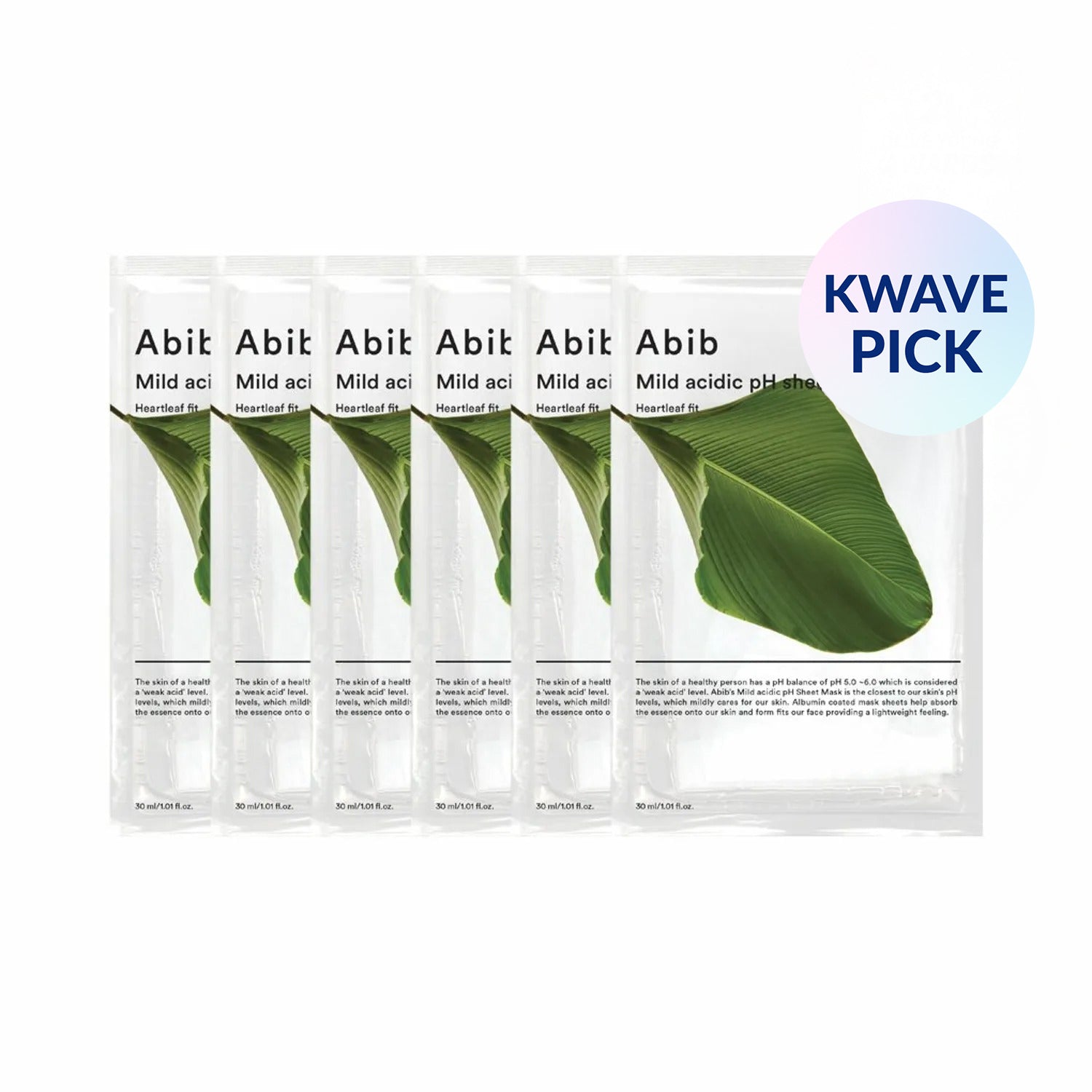 Abib Mild Acidic pH Sheet Mask #Heartleaft Fit 5P+1P Special Set