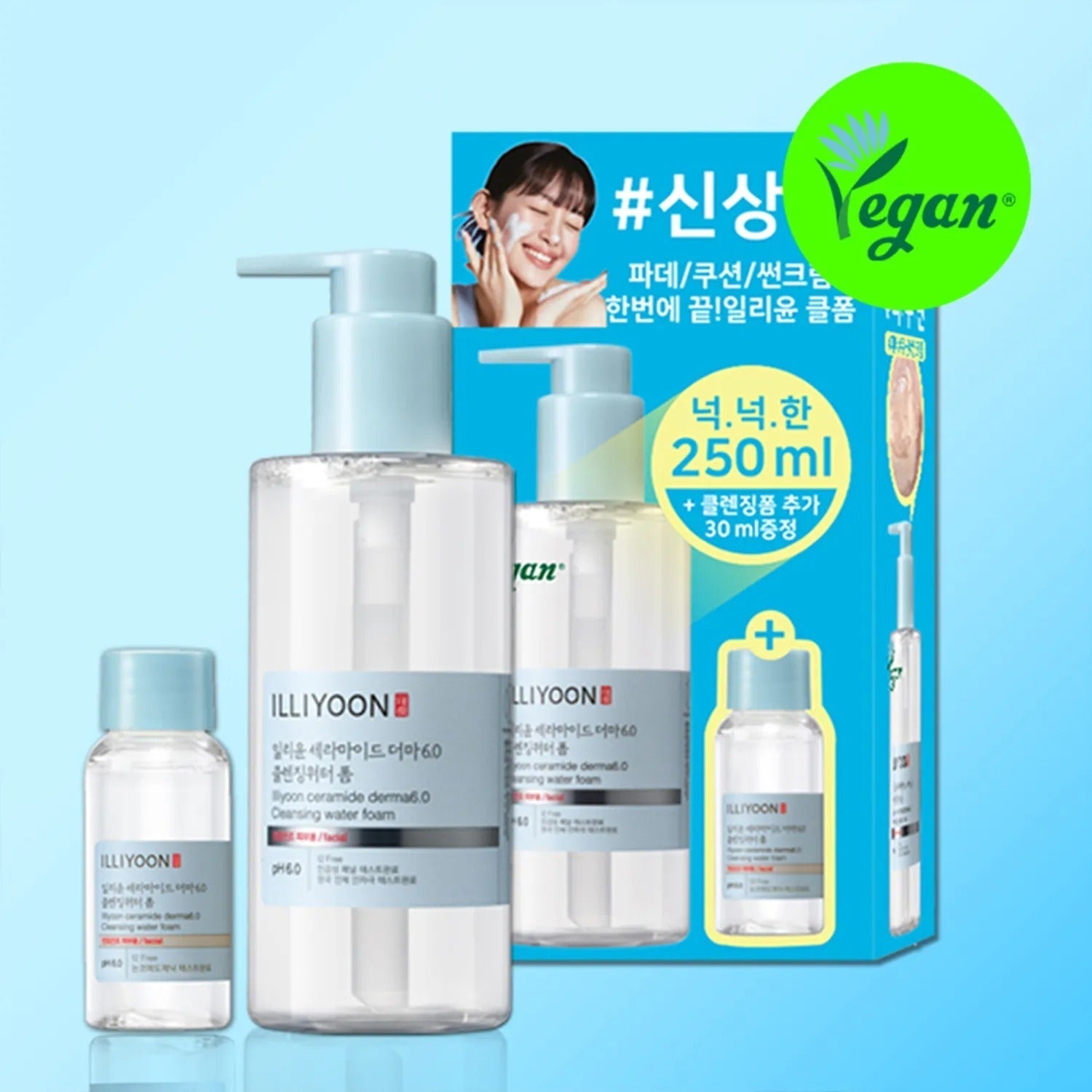 ILLIYOON Ceramide Derma 6.0 Cleansing Water Foam Special Set (250mL + 30mL)