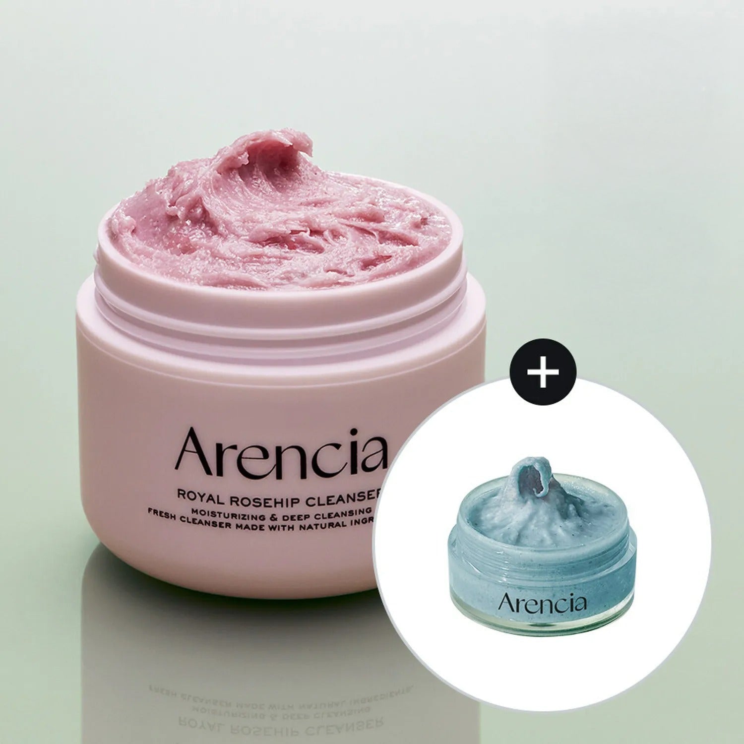 Arencia Rosehip Rice Mochi Cleanser 120g Set (+Blue Cleanser 15g)