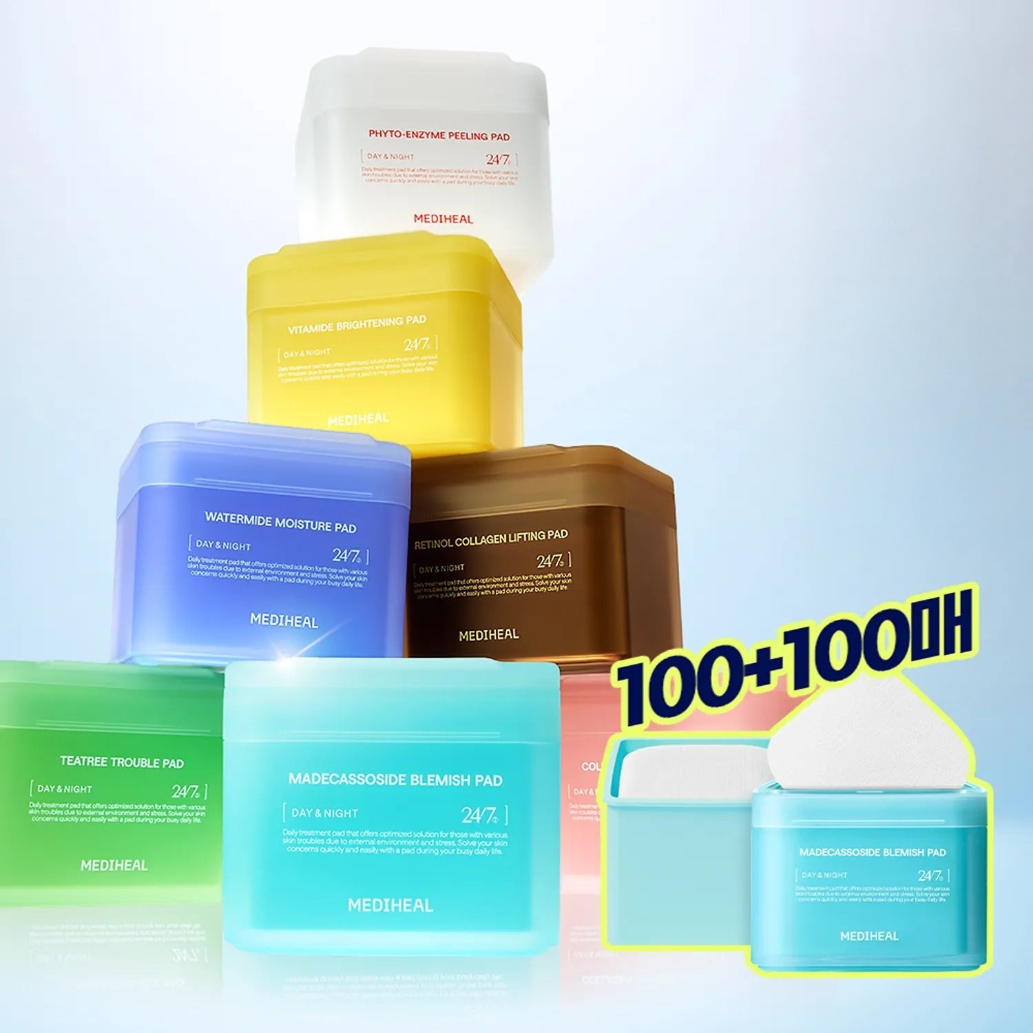 MEDIHEAL Toner Pad 100+200 Pads Triple Pack (3types)