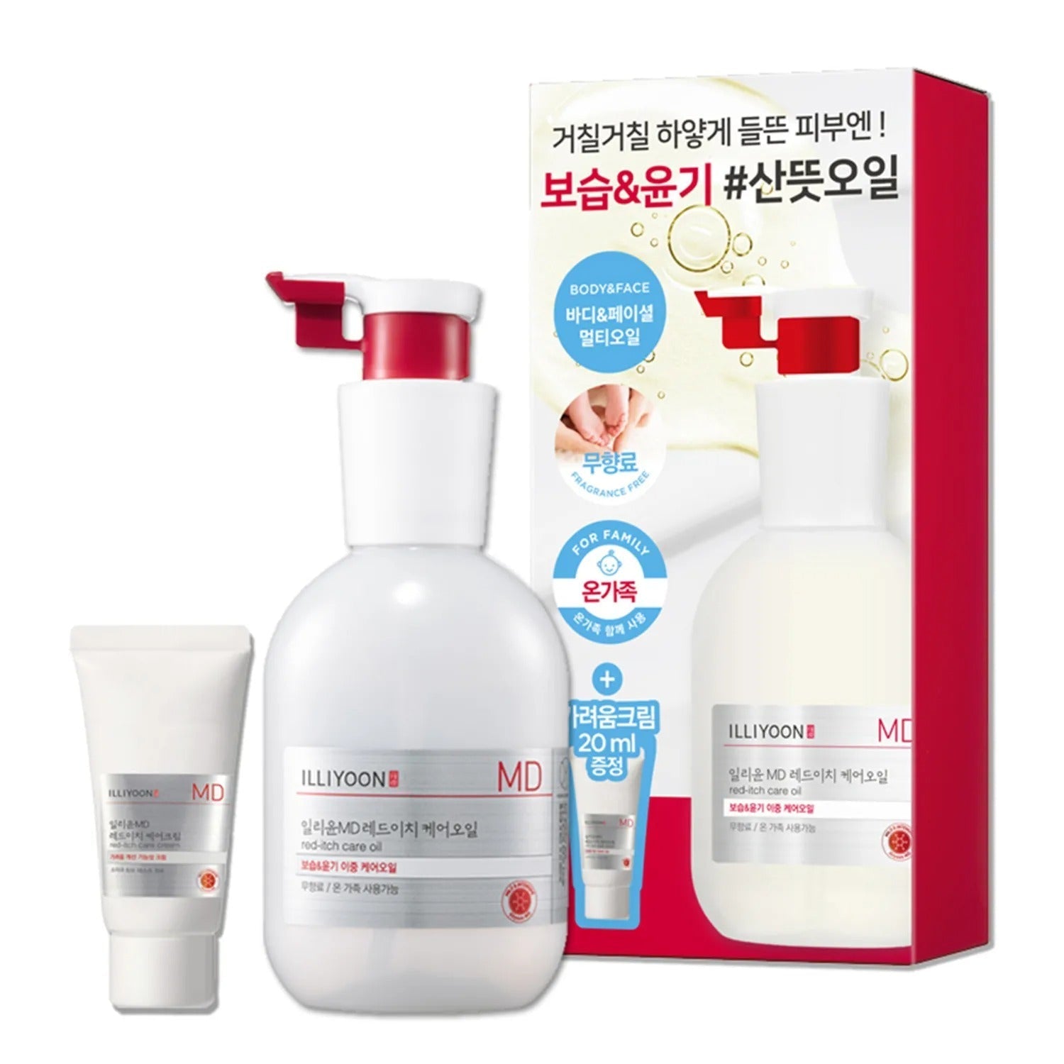 ILLIYOON MD Red-itch Care Oil 200ml Set (+Cream 30ml)