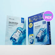 WELLAGE Real Hyaluronic Blue Ampoule Mask Sheet 5ea (+1ea)