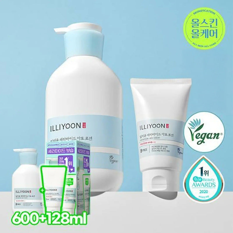 ILLIYOON Ceramide Ato Lotion 600ml+128ml Set