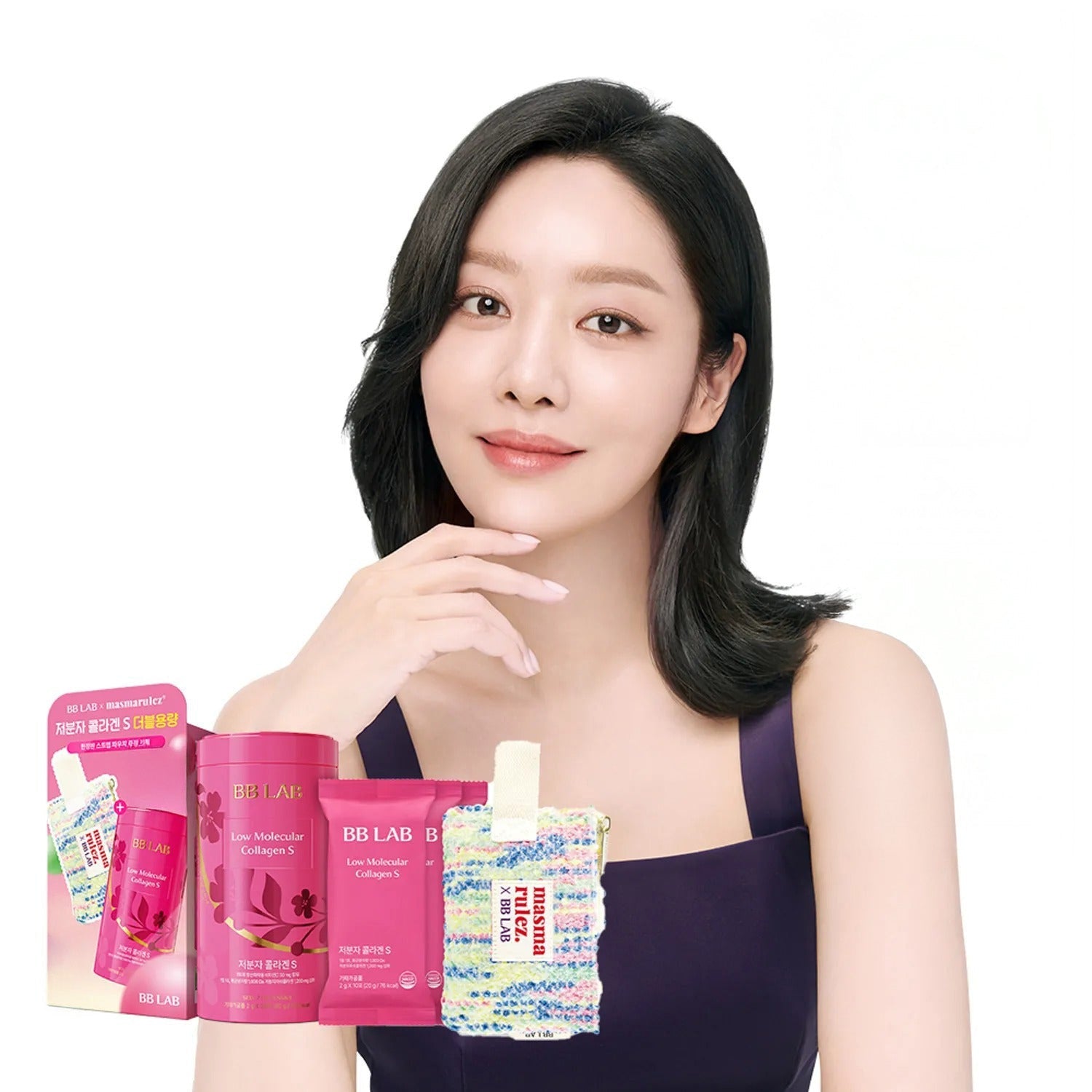 BB LAB Low Molecular Collagen S 30 Sticks Double Pack (60-day supply) + Masma Tools Pouch set