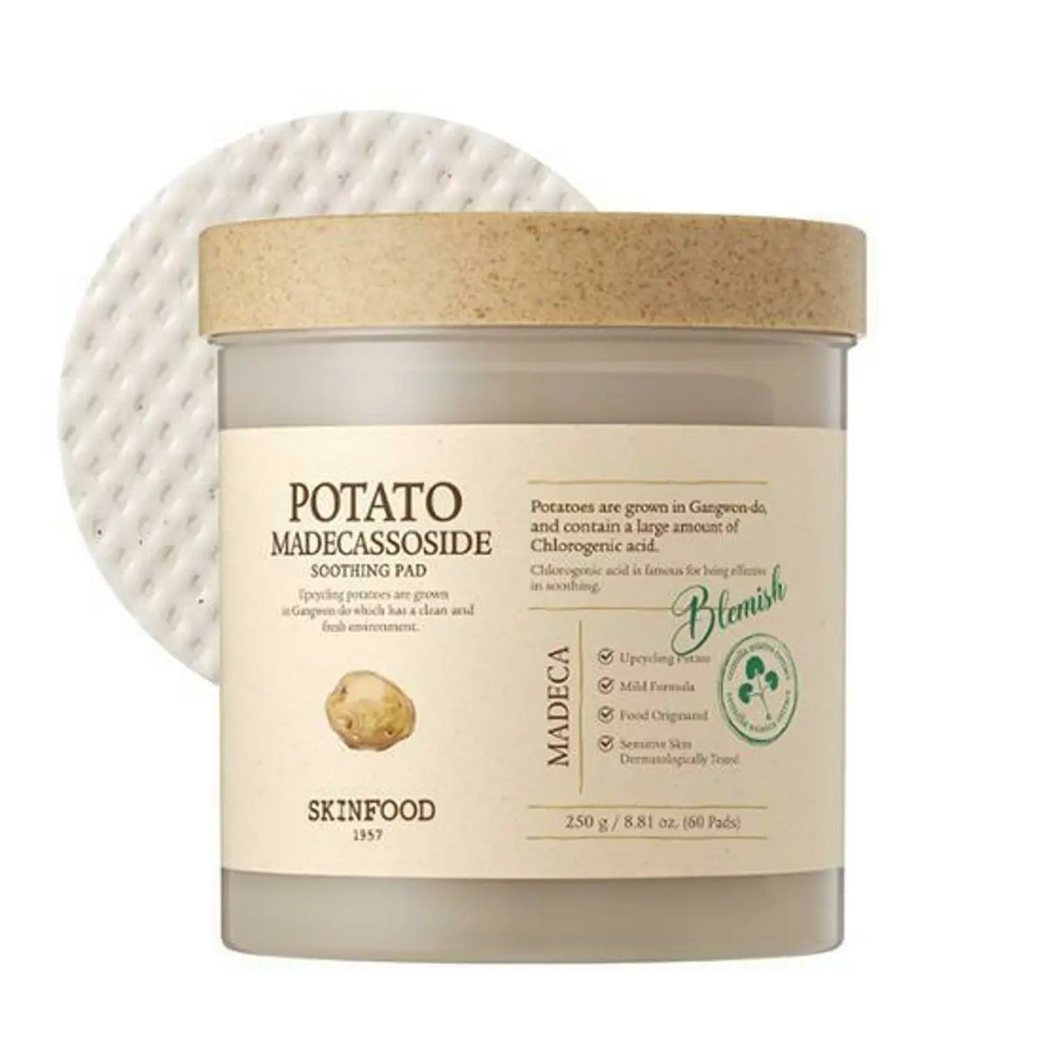 SKINFOOD Potato Madecassoside Soothing Pad 60P