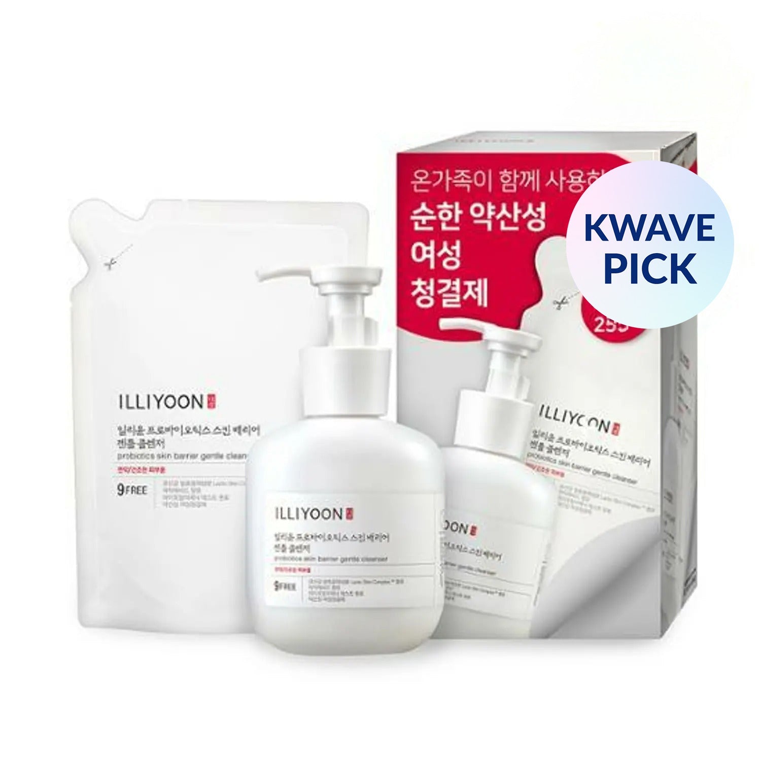 ILLIYOON Probiotics Gentle Cleanser 300mL+250mL Refill Set