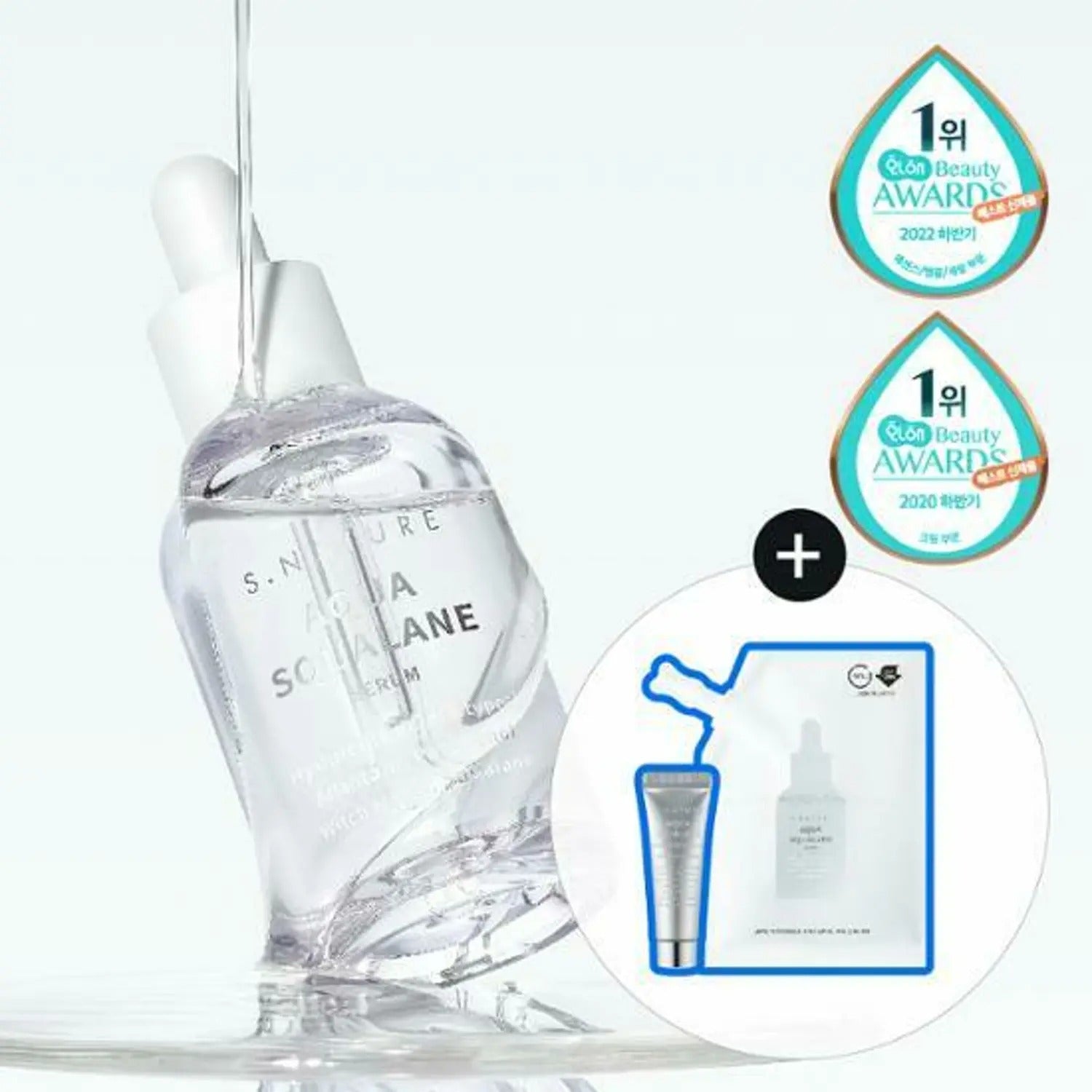 S.NATURE Aqua Squalane Serum 50mL (+50mL Refill + Moisturizing Cream 10mL)