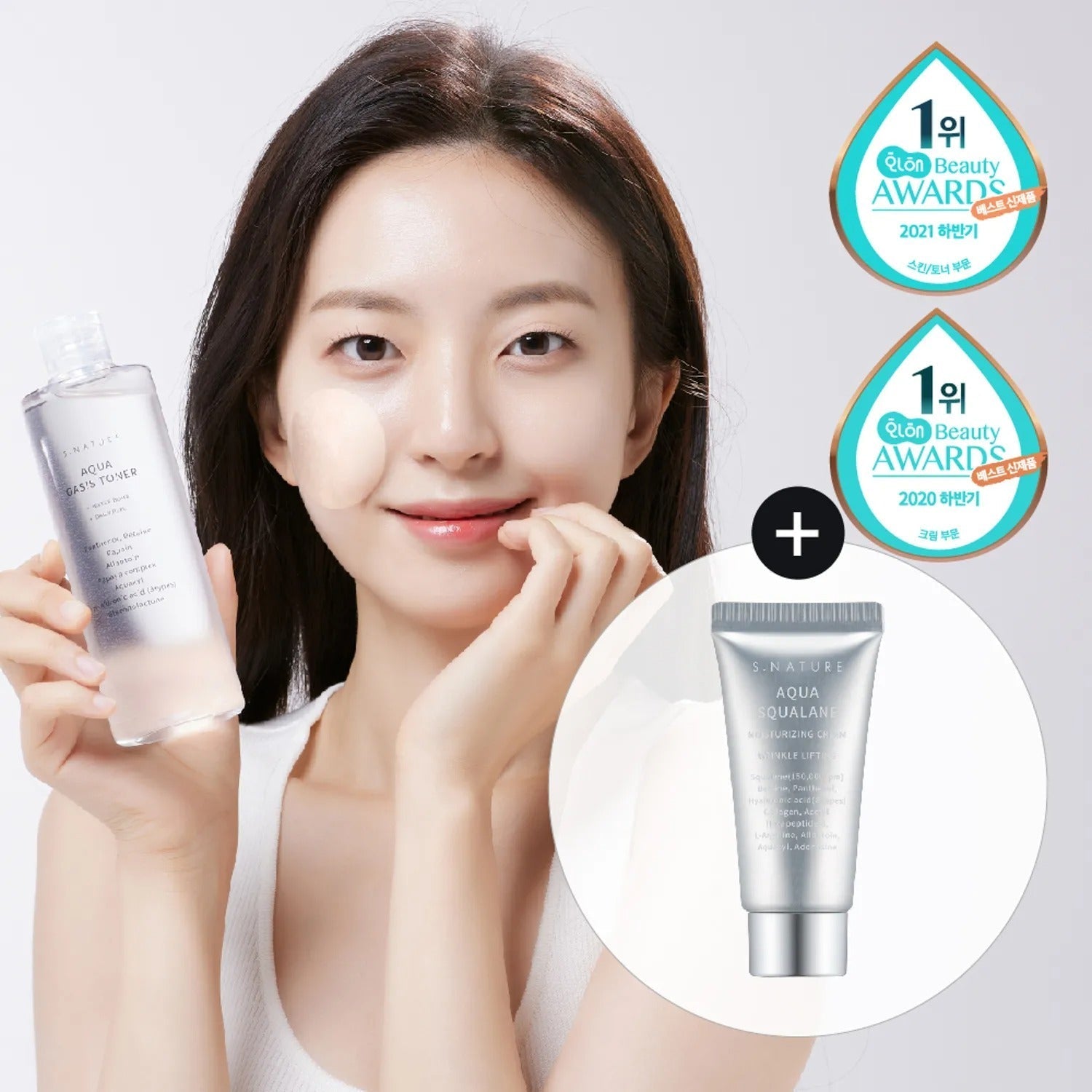 S.NATURE Aqua Oasis Toner 300mL Special Set (Free Gift: Cream 30mL)