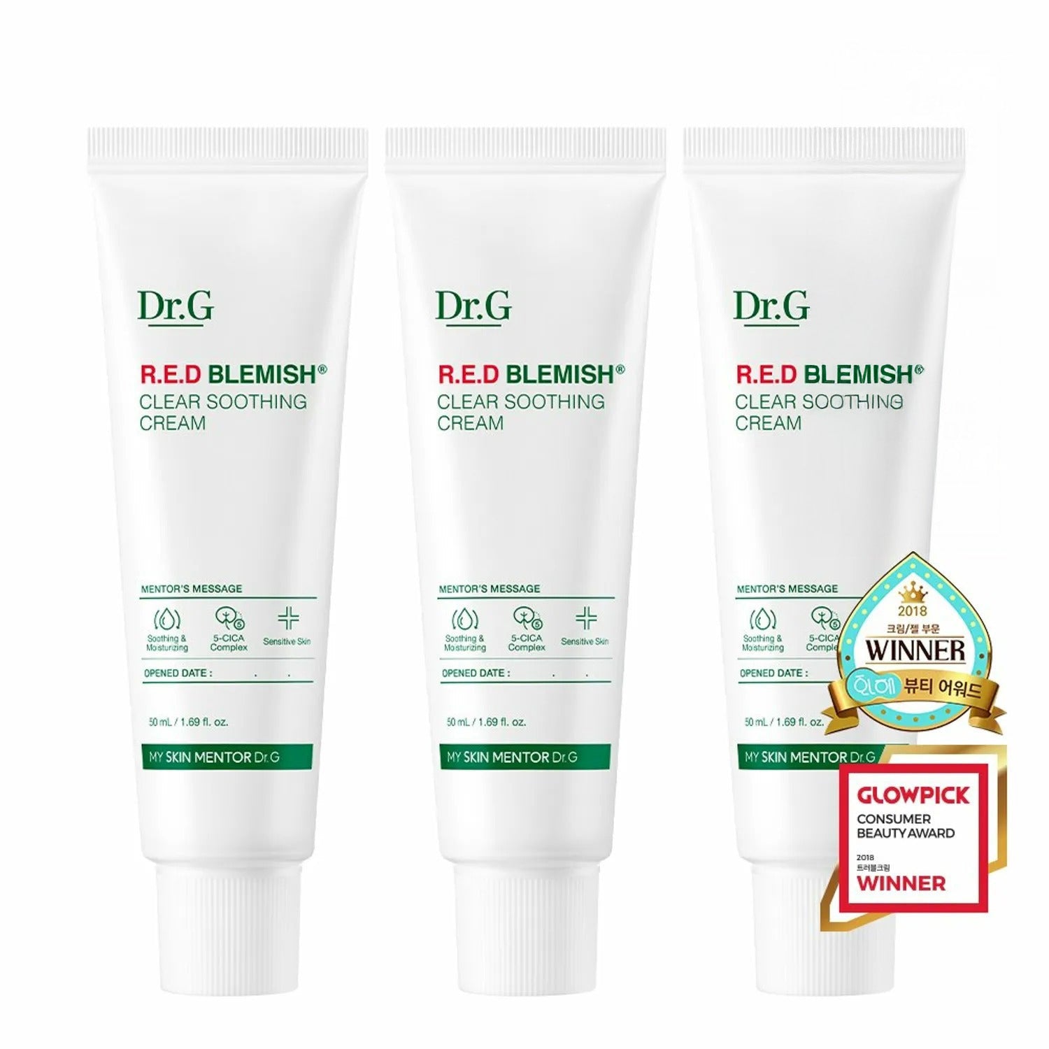 Dr.G Red Blemish Clear Soothing Cream Trio Set (50mL+50mL+50mL)