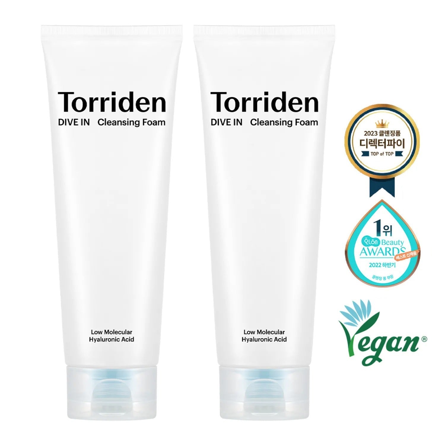 Torriden Dive In Low Molecular Hyaluronic Acid Cleansing Foam 150mL Double Set (150mL+150mL)