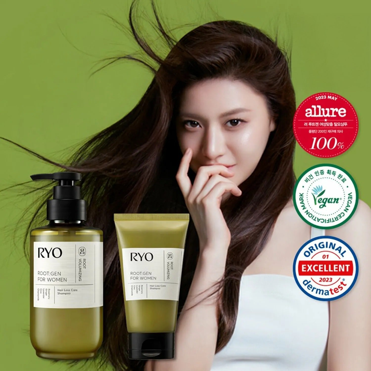 Ryo Root:Gen For Women Hair Loss Care Shampoo 353mL Special Set (+100mL) Choose 1 out